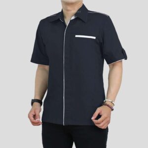 Kemeja Seragam BC011 Navy List Putih